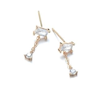 .925 Sterling Silver: 14k gold plated sterling zirconia dangles.
